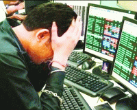 शेयर बाजार पर दबाव, लगातार दूसरे दिन गिरावट, सेंसेक्स निफ्टी गिरावट में