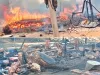 आग से 35 पशु जिंदा जले, किसान का आशियाना जलकर राख 