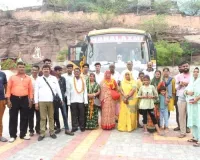 जोधपुर से अमरनाथ की यात्रा के लिए रातानाडा गणेश मंदिर से तीन बसों में तीर्थयात्री रवाना 