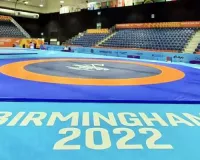 राष्ट्रमंडल खेल 2022 : स्पीकर गिरने से रुका कुश्ती का मैच
