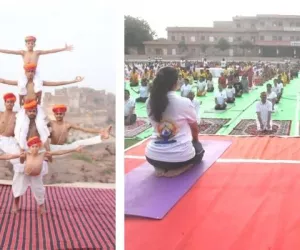 आठवां अंतरराष्ट्रीय योग दिवस: जोधपुर के उम्मेद स्टेडियम में लोगों  ने किया योग